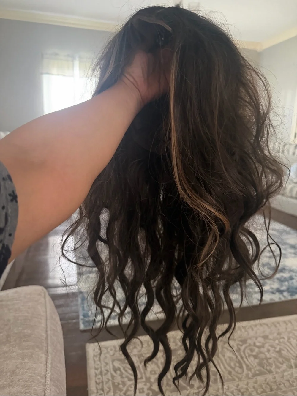 Luxurious Long Wavy Hair Extensions in Clip Dark Brown Blonde Highlights 20